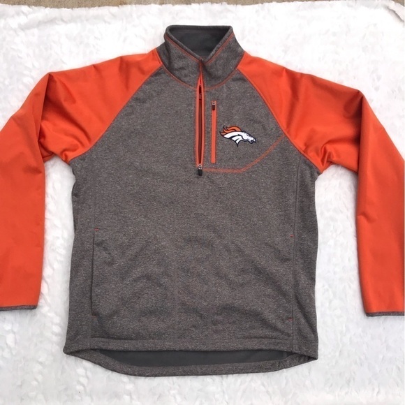 NFL Denver Broncos Pullover 1/4 Zip Jacket Fan Favorite EUC - Picture 7 of 8